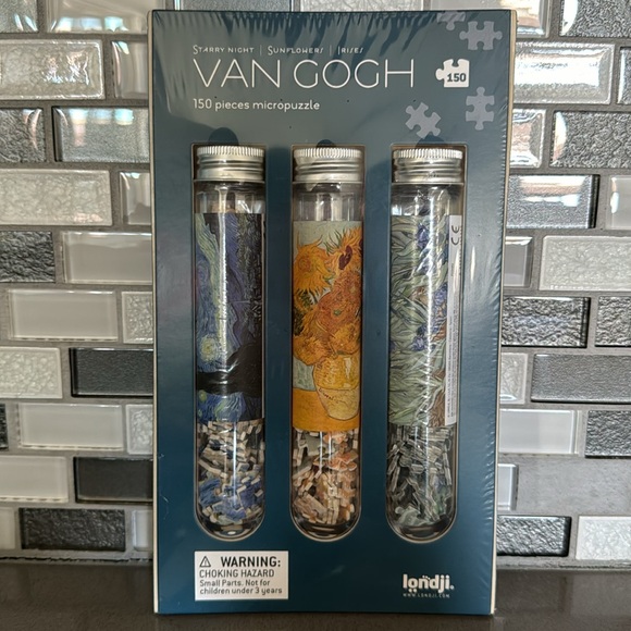 Van Gogh Jigsaw Puzzles Mini 3 Pk 150 Pieces Sunflowers Irises Starry Night NEW - Picture 9 of 12